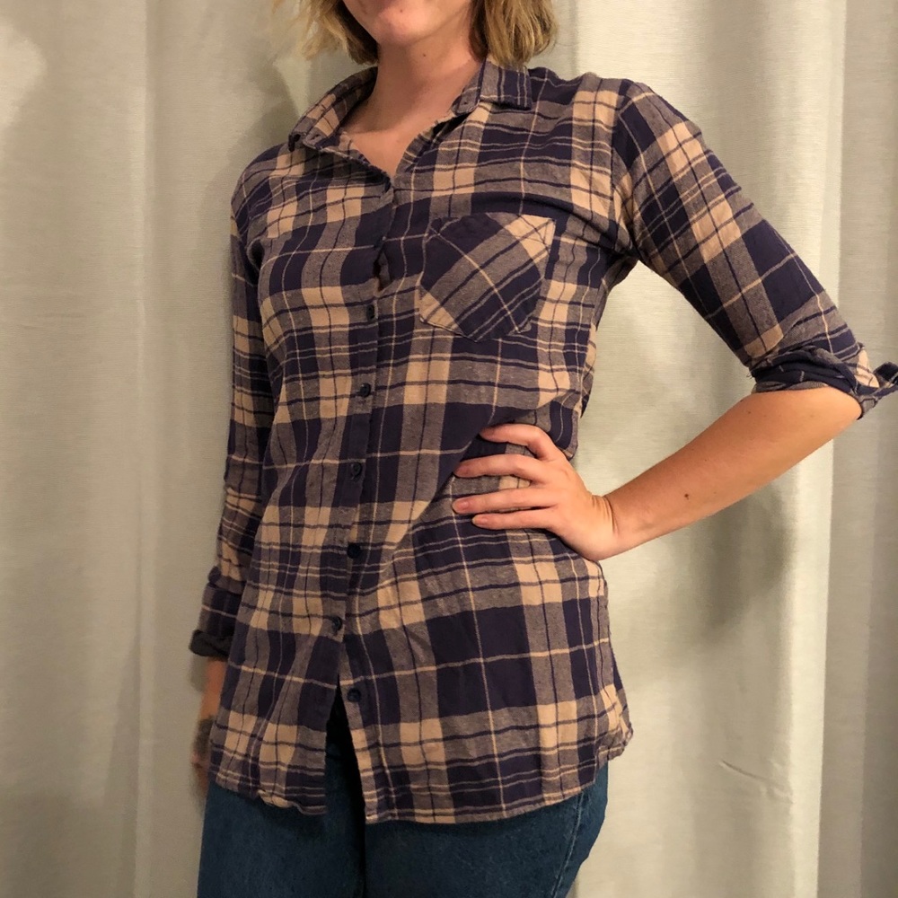 Plaid button down shirt